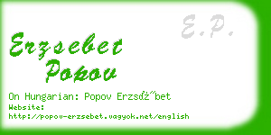 erzsebet popov business card
